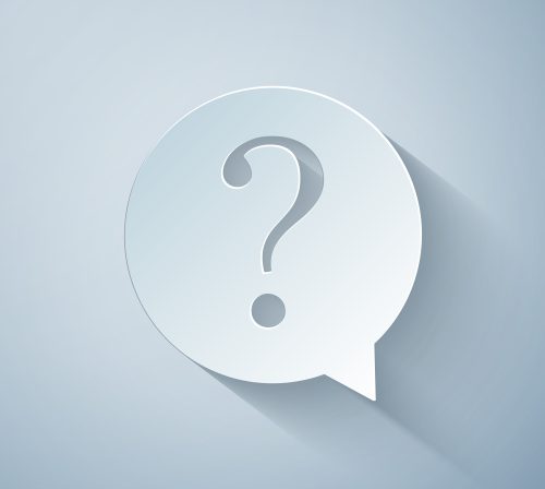 Paper,Cut,Question,Mark,In,Circle,Icon,Isolated,On,Grey